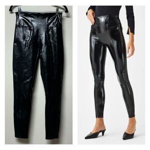 SPANXshape Faux Leather Patent Leggings, Classic Black, Sz S